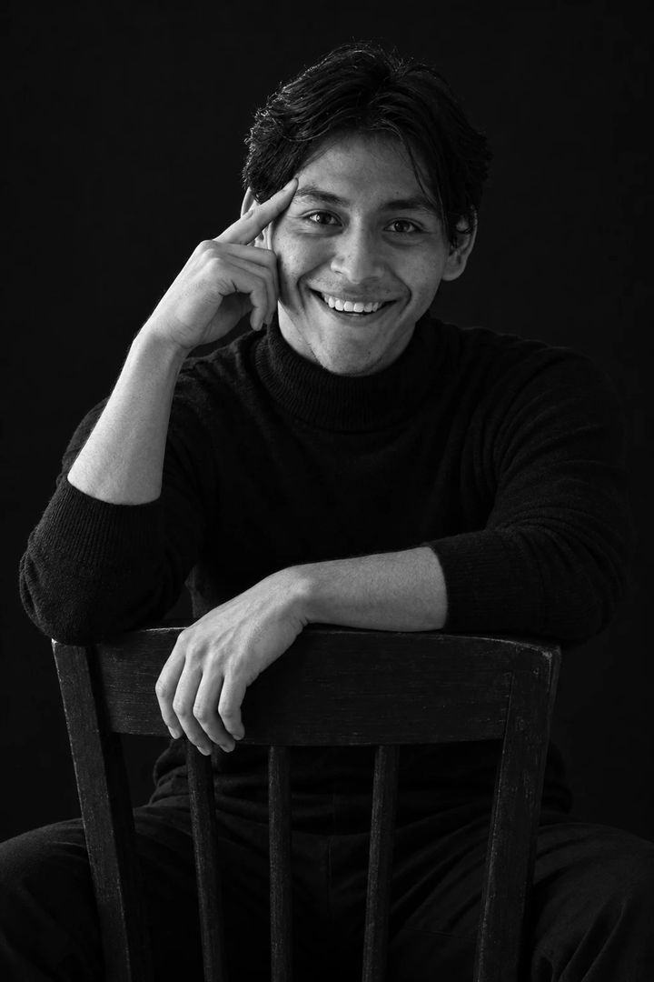 Edgar Patiño, retrato en blanco y negro